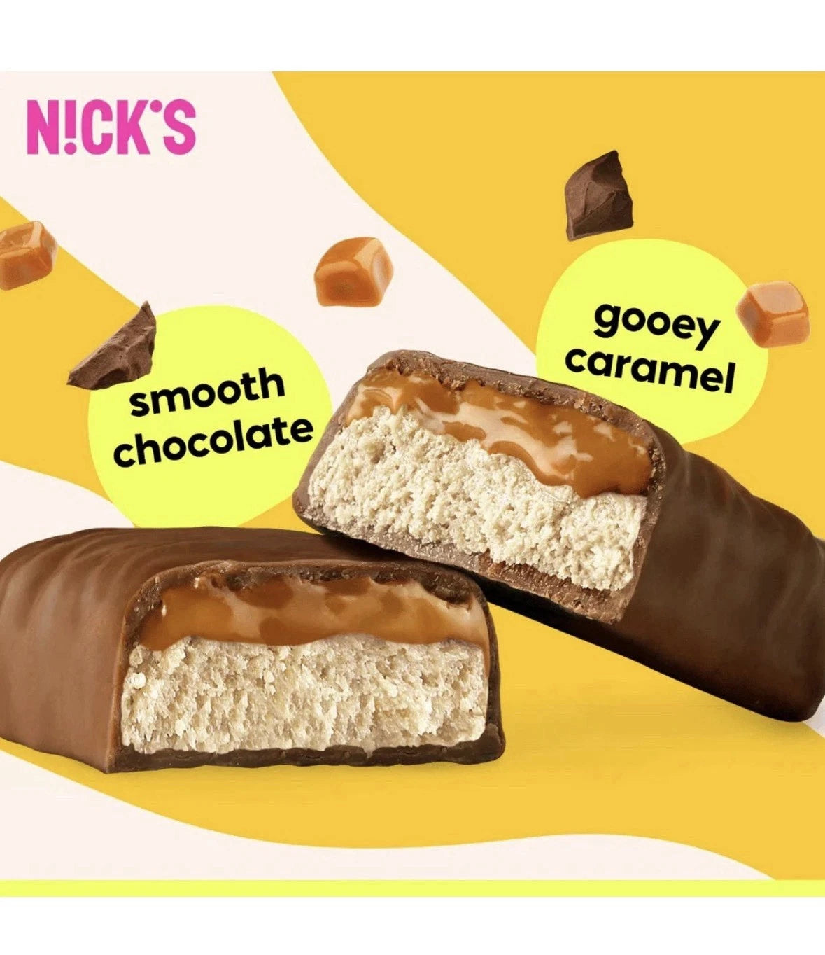 Nick's Peanut Butter & Caramel Chocolate Protein Bar Variety Pack 12x50g