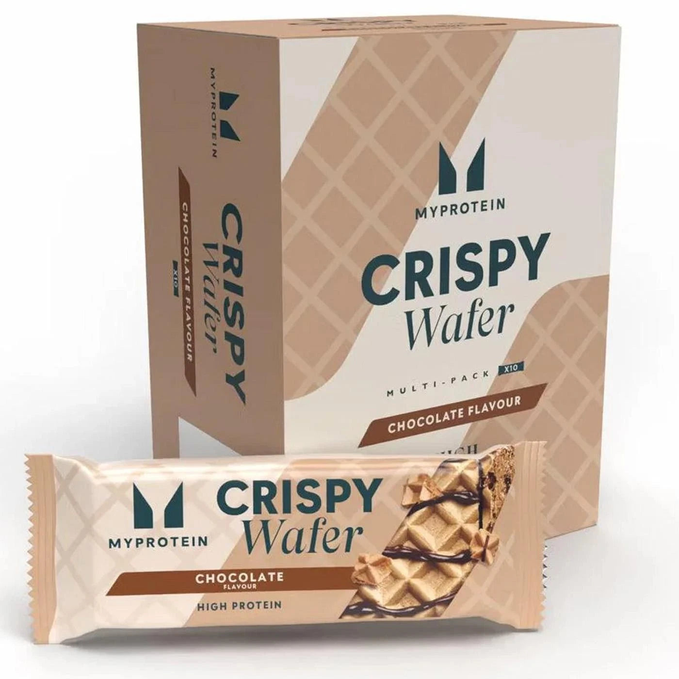MyProtein Crispy Wafer Chocolate Flavour Protein Bar pack 10 x 42g chocolate protein wafer bars