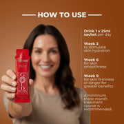 Gold Collagen Forte Liquid peach apple orange flavoured marine collagen supplement 8000mg 10 x 25ml sachets how to use