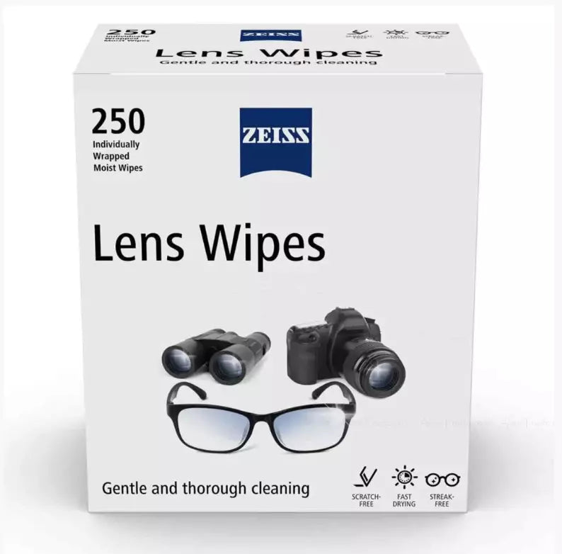 Zeiss Lens Wipes 250 Individually Wrapped Moist Wipes