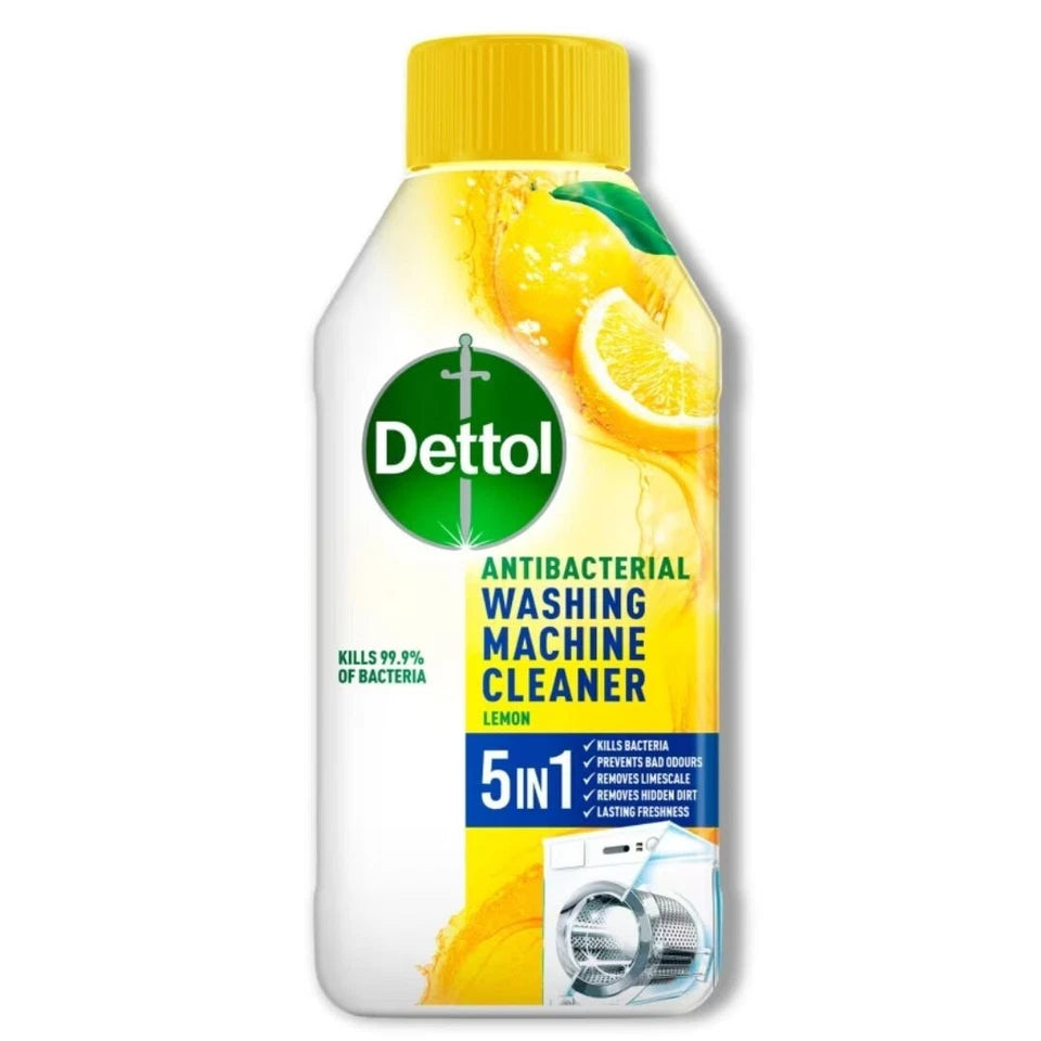 Dettol 5 In 1 Antibacterial Washing Machine Cleaner Lemon 250ml bottle