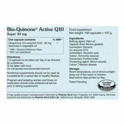 Pharma Nord Bio-Quinone Active Q10 Super 30mg, food supplement capsule box packaging, no flavour, 150 capsules, ingredients and nutritional information
