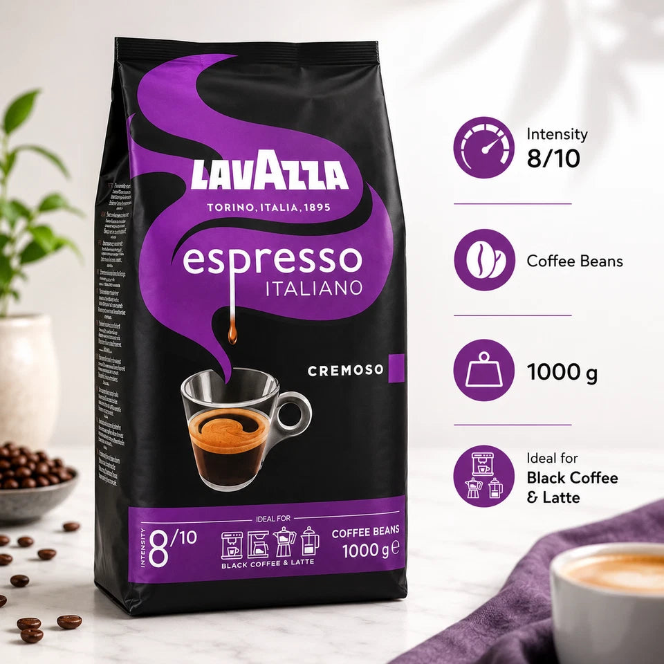 Lavazza Espresso Italiano Cremoso Coffee Beans 1kg