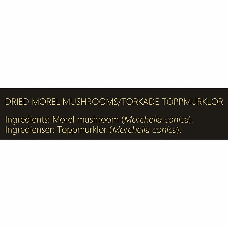 Ingredients image: Grace of Earth dried morel mushrooms ingredients packaging 70g