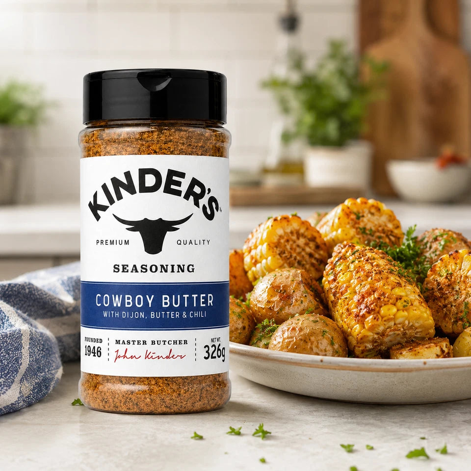 Kinder's Cowboy Butter Seasoning 326g used for steaks and grilled vegetables
