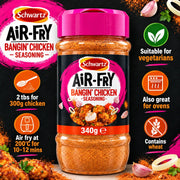 Schwartz Air-Fry Bangin' Chicken Seasoning dry seasoning shaker jar 340g ingredients
