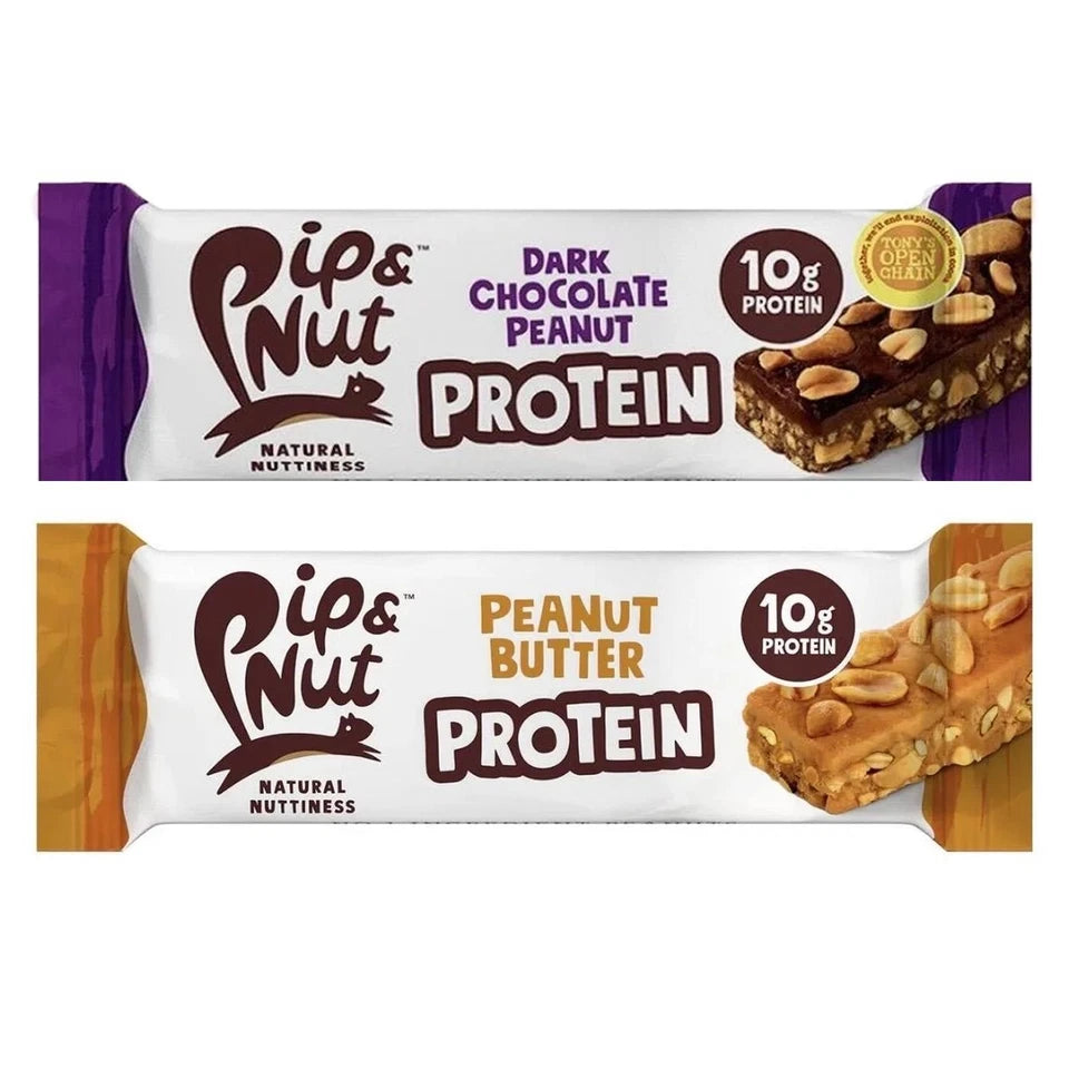 Pip & Nut Peanut Butter and Dark Chocolate Peanut Protein Bars variety pack 20 x 46g