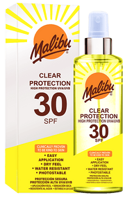 Malibu SPF30 Clear Protection Spray – 250ml Invisible, High Protection for Sun-Safe Skin