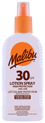 Malibu SPF30 Lotion Spray – 200ml High Protection, Hydrating Formula for Smooth Application