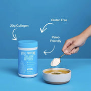 Lifestyle/use image: Vital Proteins Collagen Peptides powder unflavoured tub 567g lifestyle use