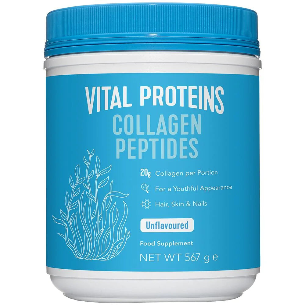 Front image: Vital Proteins Collagen Peptides powder unflavoured tub 567g